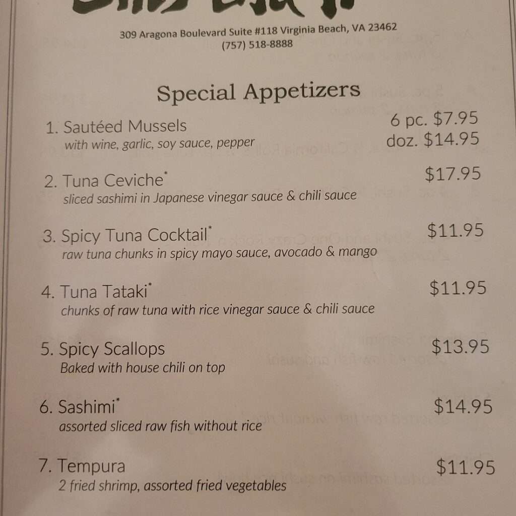 This Old House Japanese Restaurant menu 6